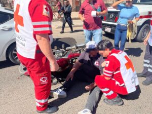motociclista lesionado en choque en las brisas guasave 