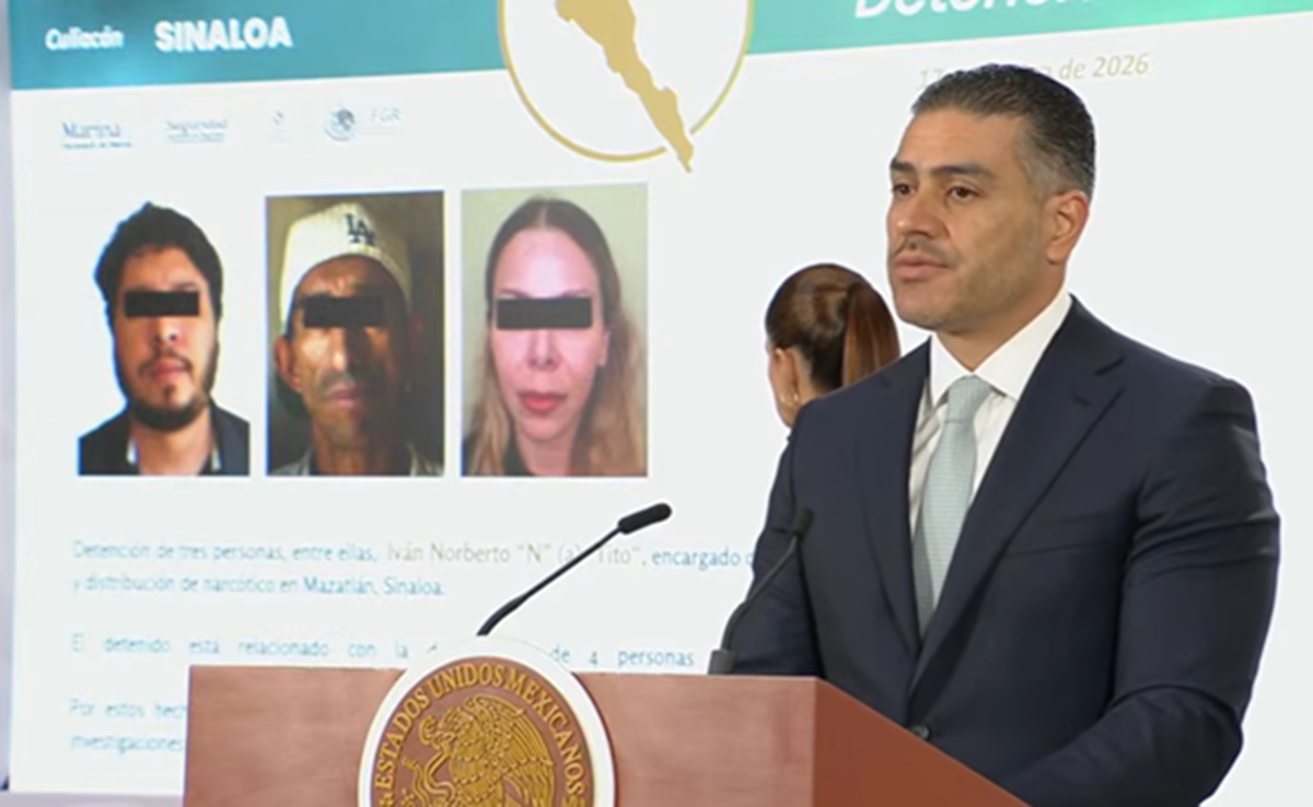 Omar García Harfuch informando sobre detenidos en Culiacán