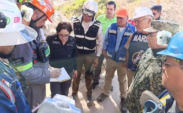 Operativo para rescatar a trabajador atrapado en mina Santa Fe, El Rosario