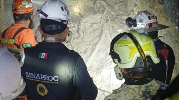 Revisan rampa 48-2 Norte en mina Santa Fe de Rosario, Sinaloa; afinan estrategia para hallar al último trabajador atrapado