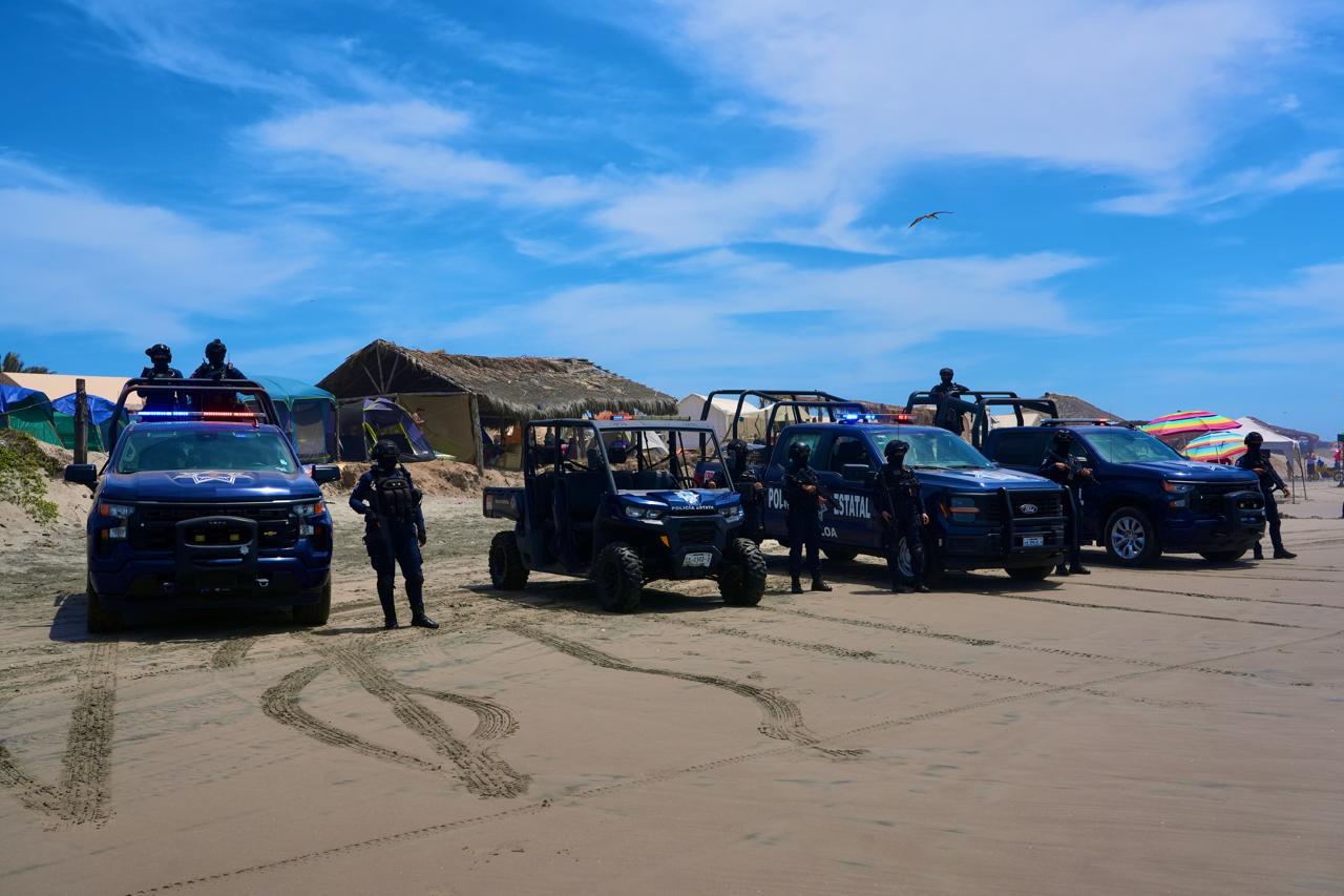 Elementos de la policía estatal durante operativo de semana santa