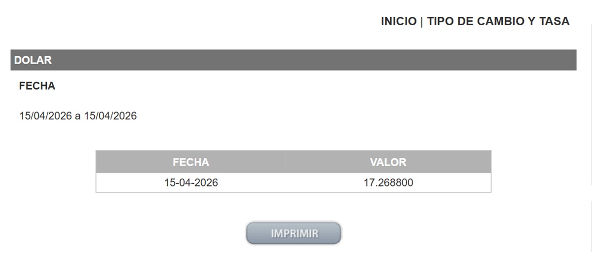 Precio del dólar en el DOF