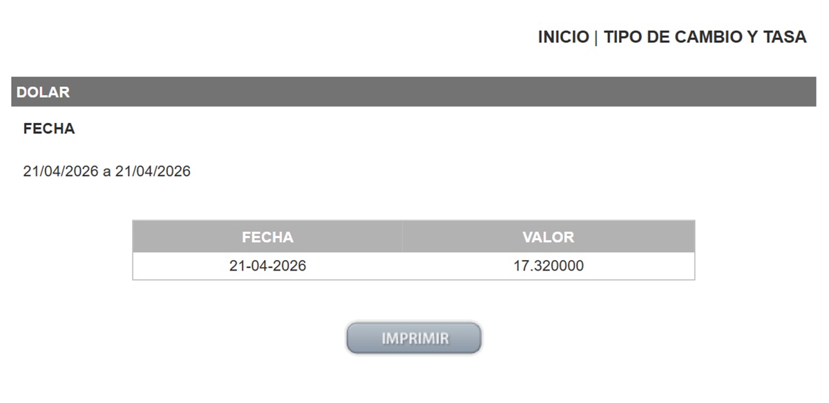 Precio del dólar en el DOF