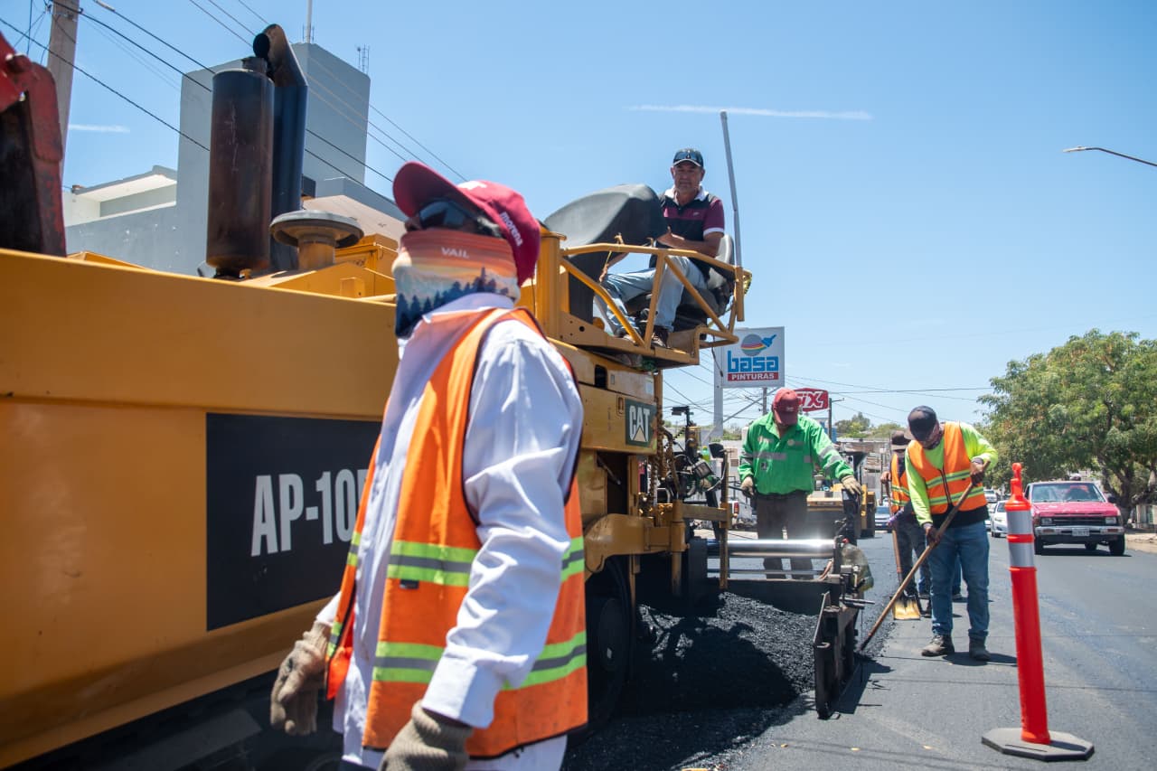 Reencarpetado de calles en Culiacán