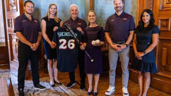 Claudia Sheinbaum recibe a directivos de Dbacks y Padres previo a la Mexico City Series de MLB
