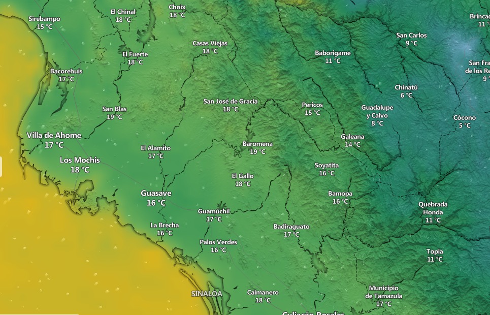 temperaturas en sinaloa este 08 de abril