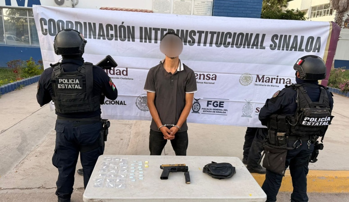 Detienen a sujeto con arma y droga en Navolato