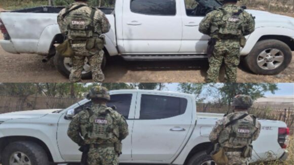 Dos camionetas con reporte de robo fueron recuperadas en el municipio de Cosalá, Sinaloa