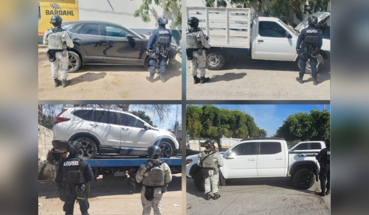 Vehículos asegurados en Sinaloa