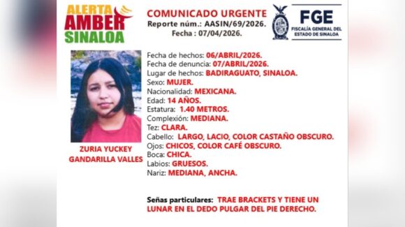 Activan ficha de búsqueda para localizar a una menor de 14 años desaparecida en Badiraguato, Sinaloa