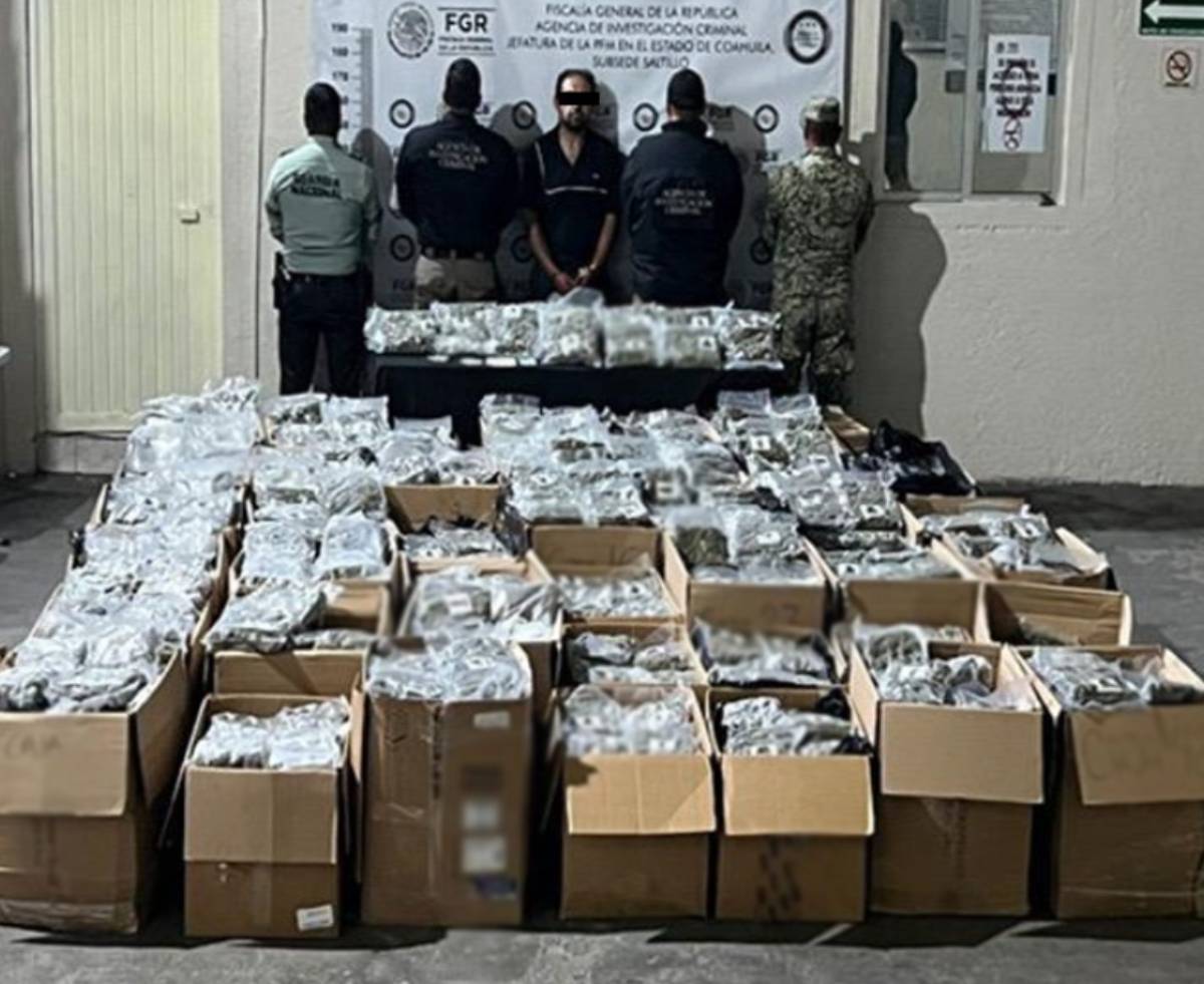 Detienen a una persona y aseguran 761 kilos de mariguana en Coahuila