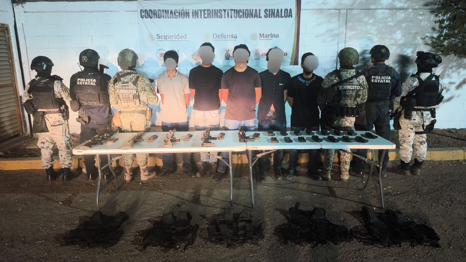 Cinco detenidos con armas y un lanzagranadas en Culiacán