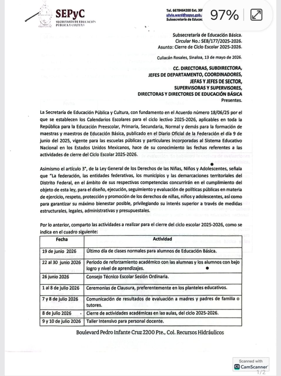 Comunicado de SEPYC