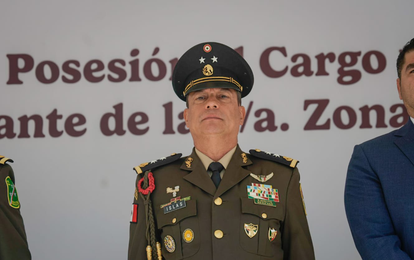 El General Julio César Islas Sánchez rinde protesta como Comandare de la Novena Zona Milltar, en Culiacán