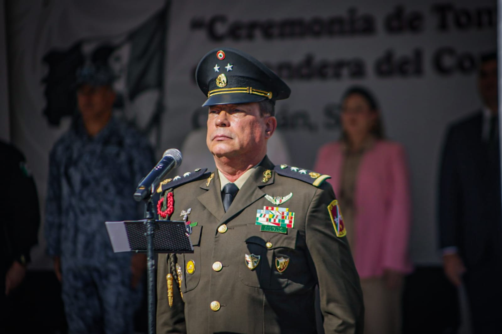 El General Julio César Islas Sánchez rinde protesta como Comandare de la Novena Zona Milltar, en Culiacán