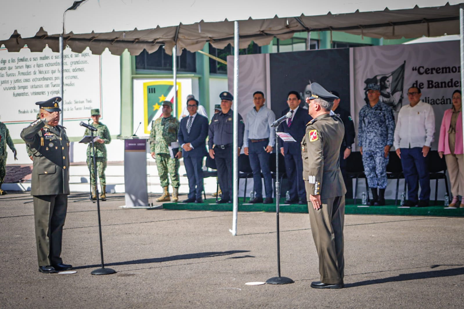 El General Julio César Islas Sánchez rinde protesta como Comandare de la Novena Zona Milltar, en Culiacán