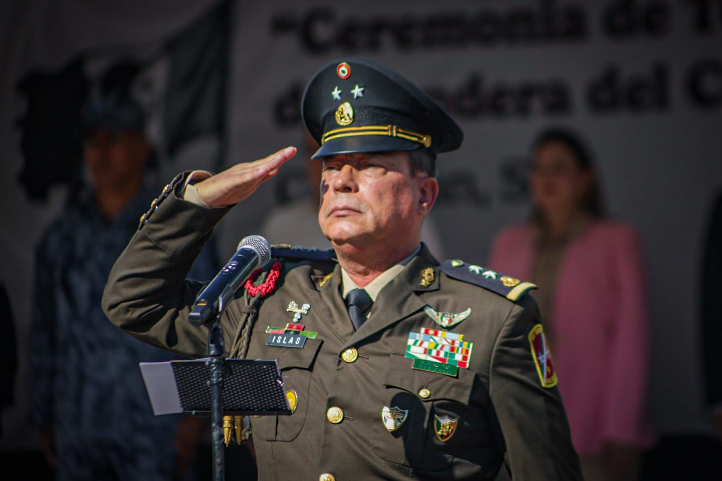 El General Julio César Islas Sánchez rinde protesta como Comandare de la Novena Zona Milltar, en Culiacán