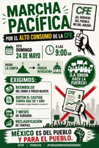 Marcha pacifica contra CFE en Culiacán