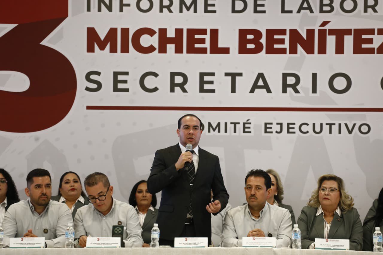 Michel Benitez presenta su tercer informe al frente del STASE, aprueban reformas para fortalecer la democracia sindical