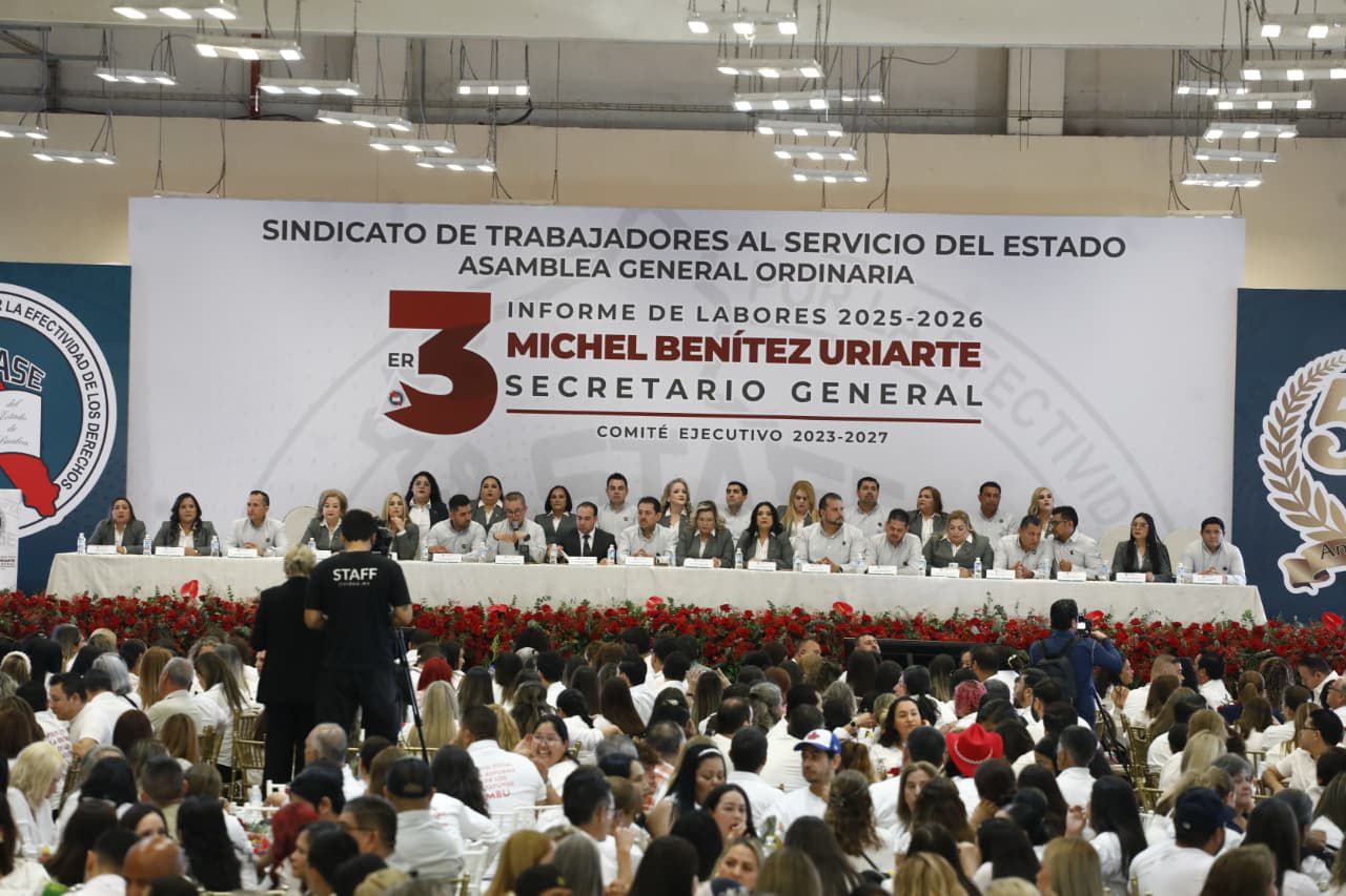 Michel Benitez presenta su tercer informe al frente del STASE, aprueban reformas para fortalecer la democracia sindical