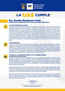 Peticion de la UAS a Claudia Sheinbaum