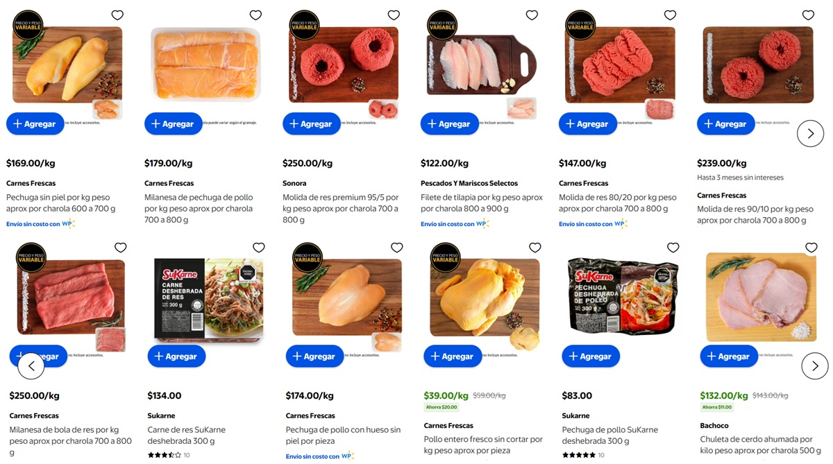 Ofertas de carnes y pescados de Walmart