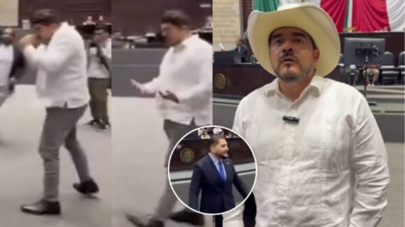 Zenyazen Escobar reta a golpes a diputado del PRI en plena sesión del Congreso