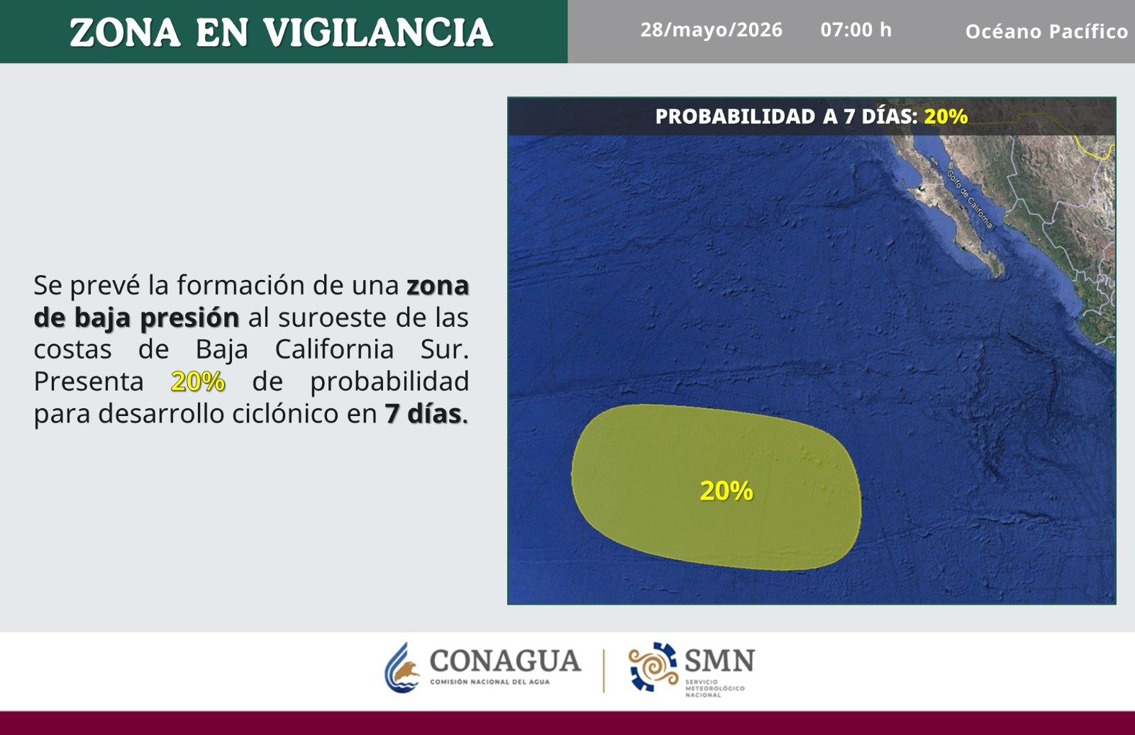 Zona de vigilancia ante primer ciclón de la temporada