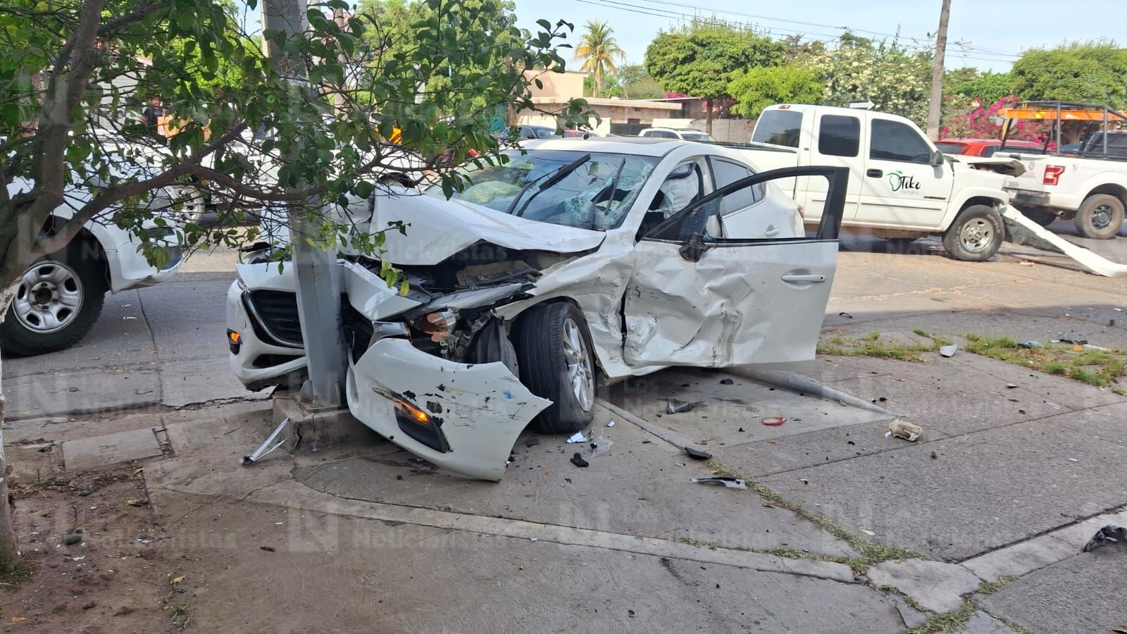 Accidente en la colonia Bienestar de Los Mochis