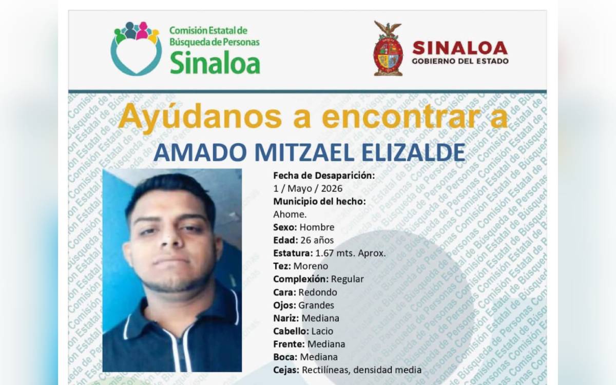 Ficha de búsqueda de Amado Mitzael Elizalde