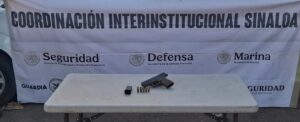 Arma asegurada en Culiacán, Sin.