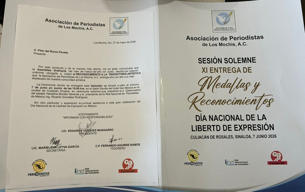Asociación de Periodistas de Los Mochis reconocerá trayectoria de Pilar del Rocío