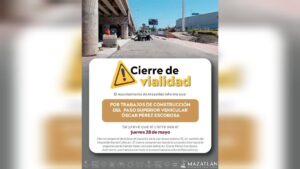 cierre temporal por reparacion de carretera en mazatlan