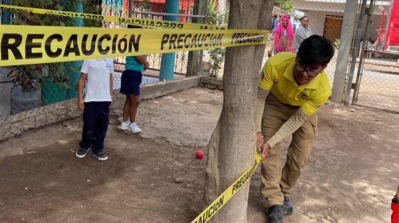 Protección Civil inhabilita juegos infantiles en kínder de Las Quemazones por riesgo para los alumnos en Guasave, Sinaloa