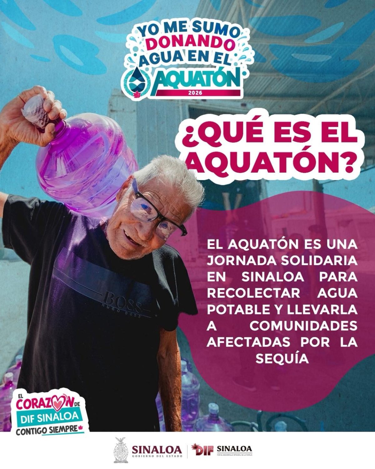 Colecta de agua embotellada en el Aquatón