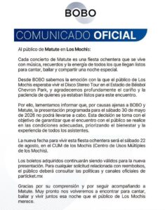 Comunicado de BOBO