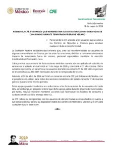 Comunicado de CFE
