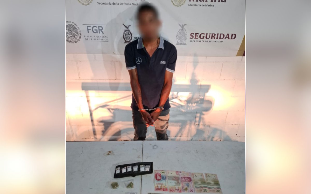 Detenido en motocicleta sin placas y con dosis de droga