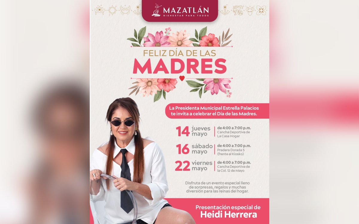 Ayuntamiento invita a participar en festejos del Día de las Madres en colonias de Mazatlán