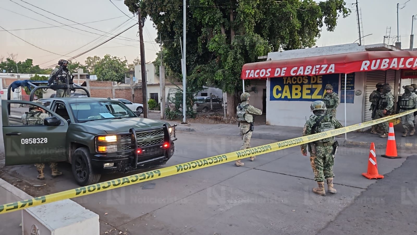 Personal de la Secretaría de la Defensa resguarda zona
