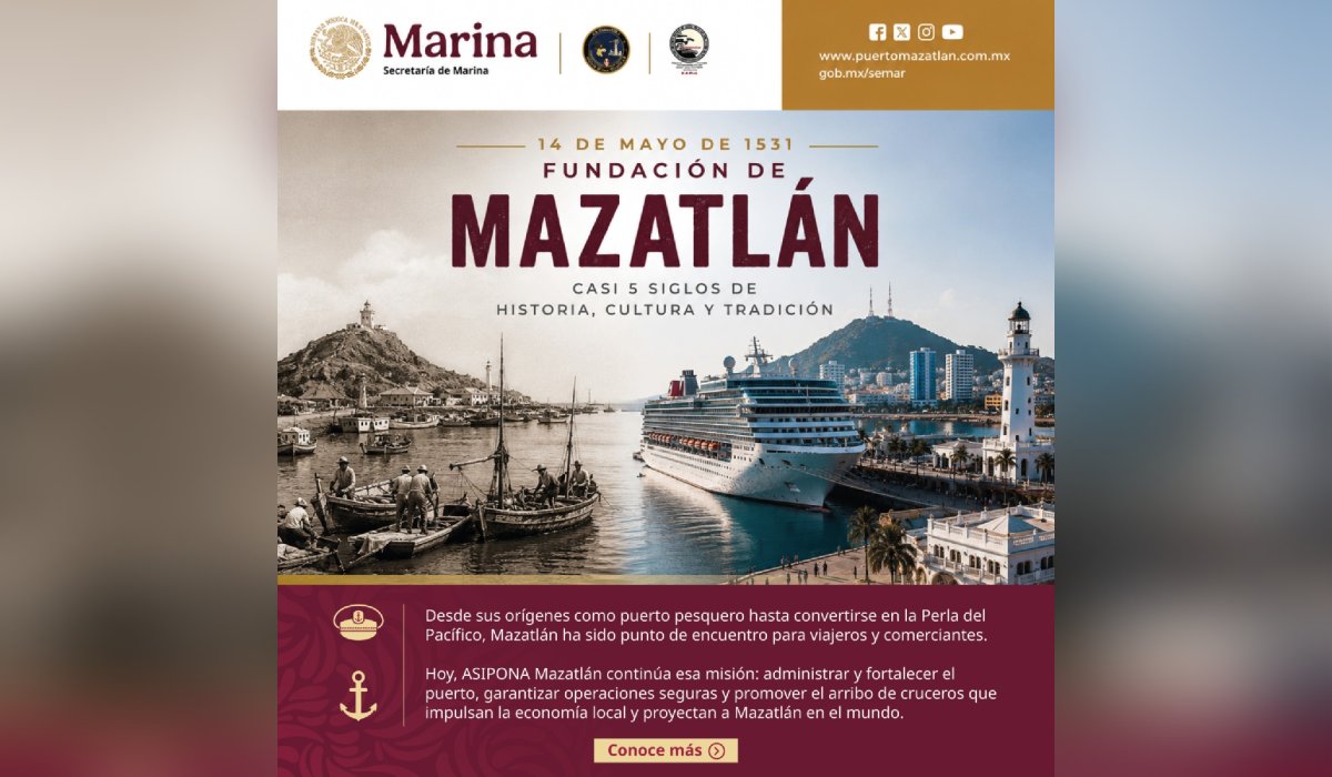 Flyer del aniversario de Mazatlán
