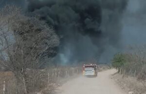 Incendio en el basurón municipal de Guamúchil