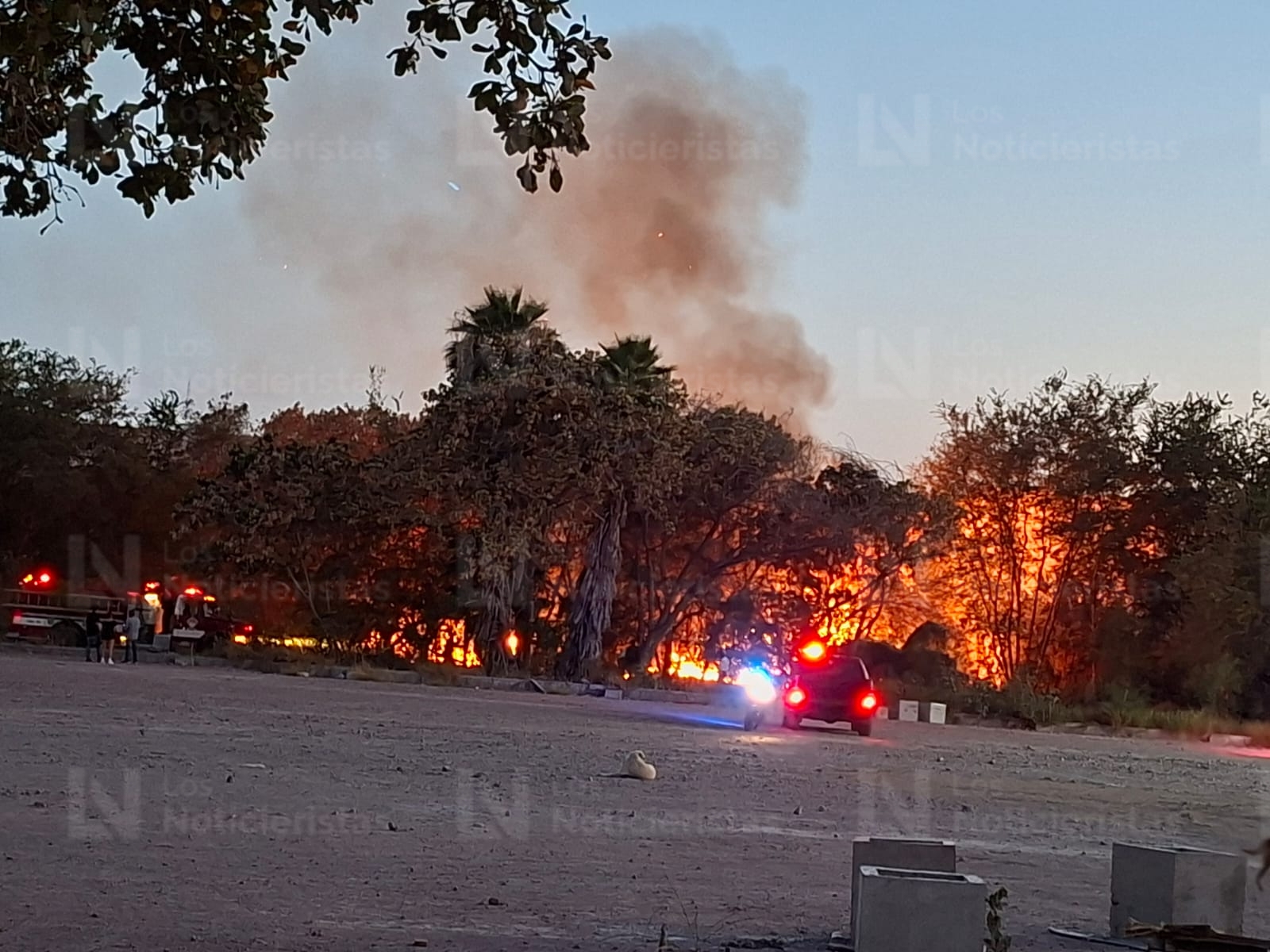 Incendio en patio de antiguo Ingenio Azucarero en Los Mochis