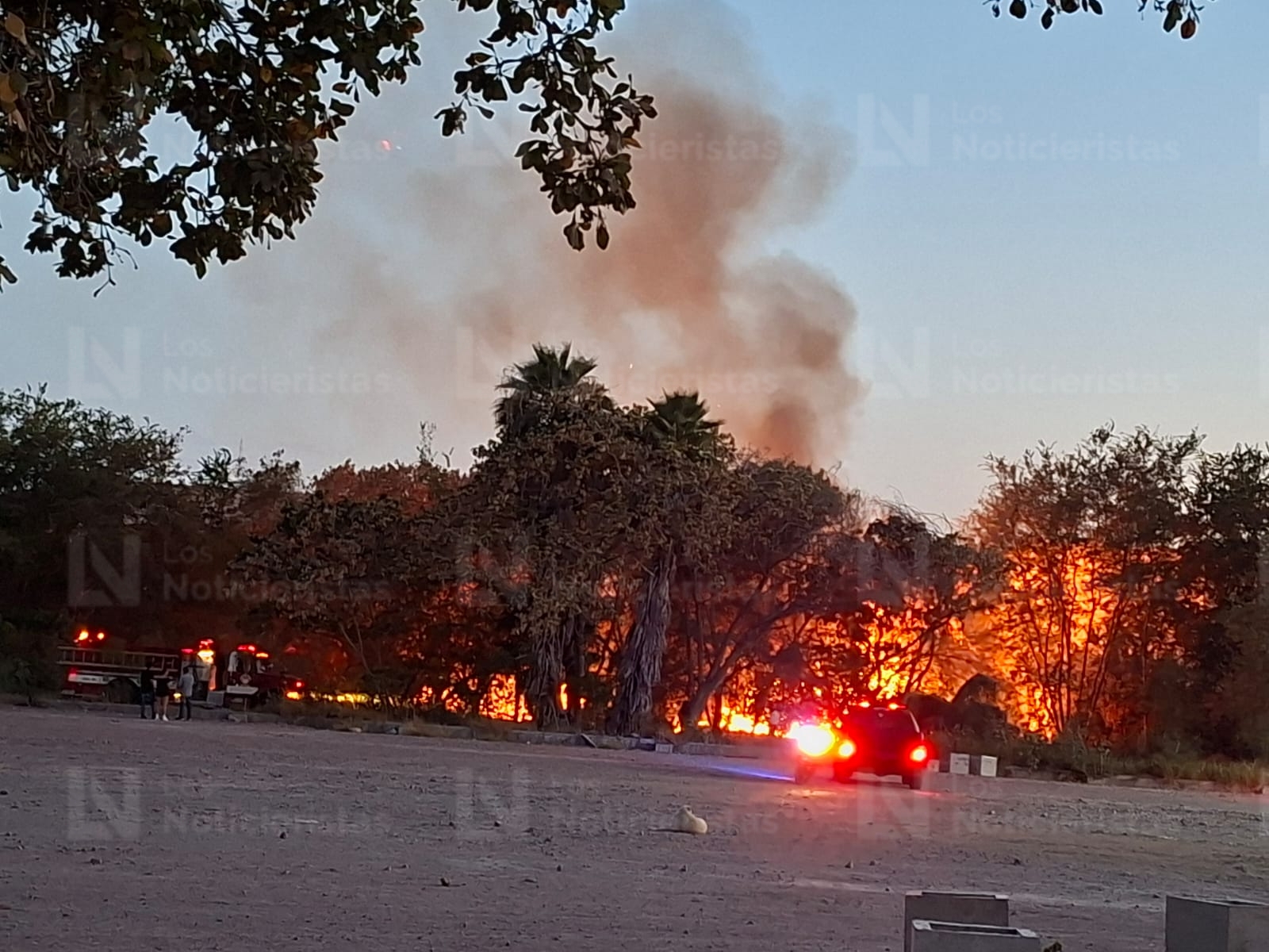 Incendio en patio de antiguo Ingenio Azucarero en Los Mochis