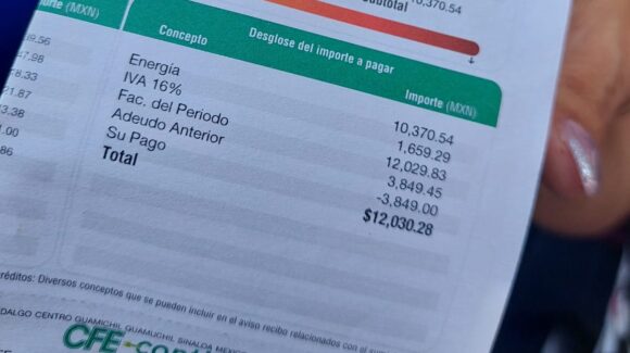 CFE atiende a cerca de 80 usuarios por altos cobros de energía eléctrica en Culiacán, Sinaloa
