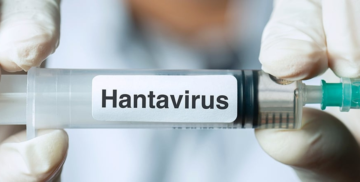 Jeringa con rótulo de Hantavirus
