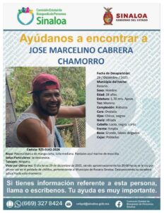 José Marcelino Cabrera Chamorro, desaparecido en Chilillos, Rosario