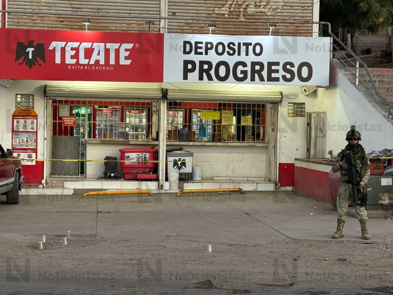 Elementos del Ejército resguardan la escena del crimen