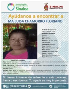 Ficha de búsqueda de María Luisa Chamorro