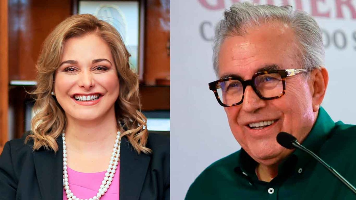 Maru Campos (izquierda) Rubén Rocha Moya (derecha)